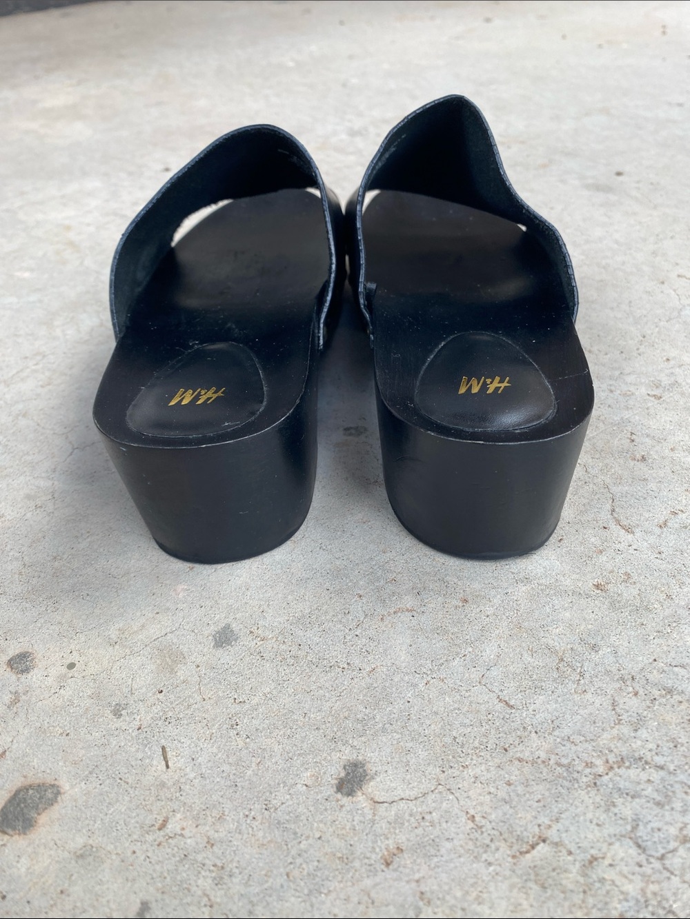 H&M Black Leather western mule clogs size 9 - Picture 8 of 8